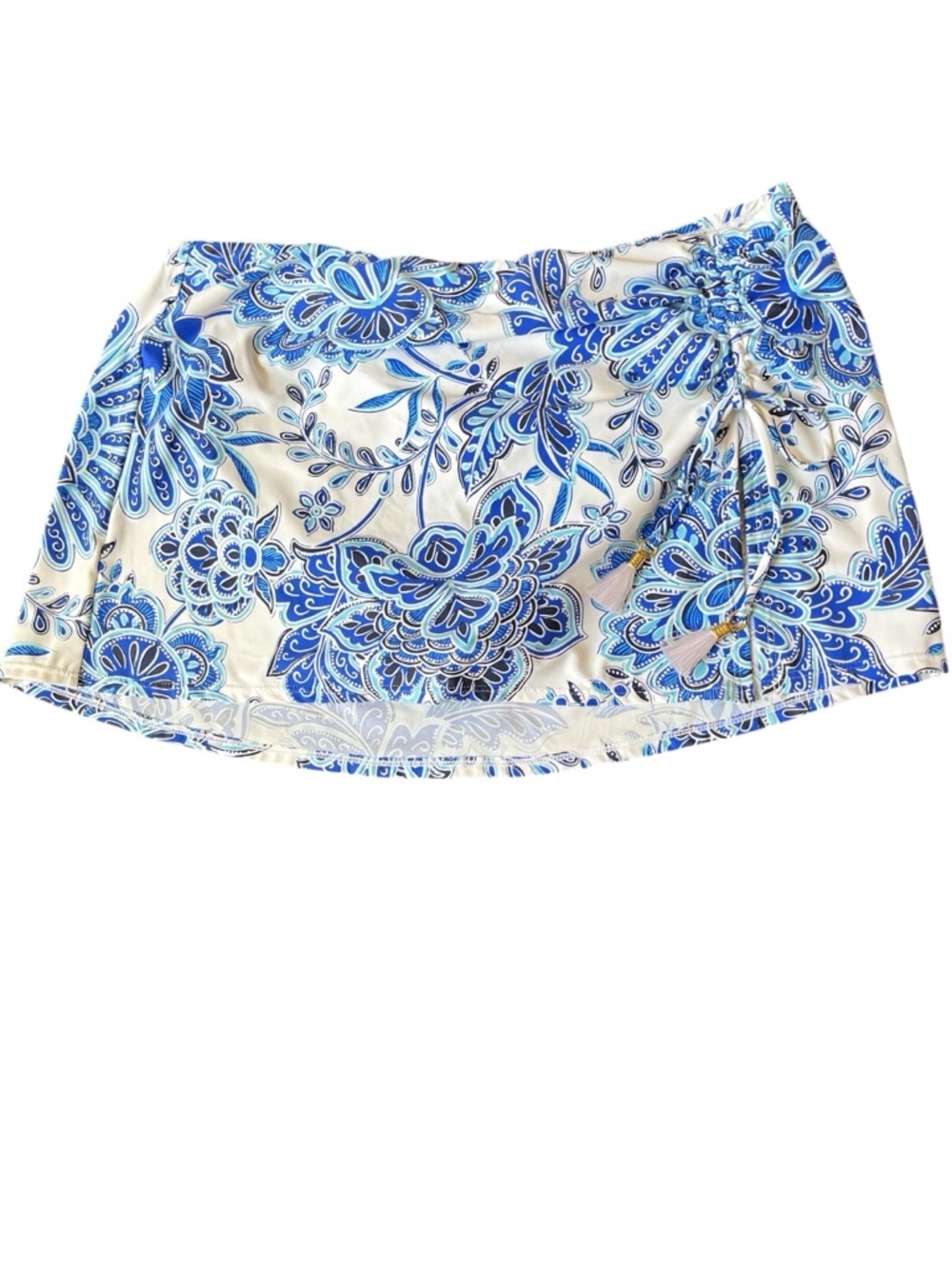 Ladies swim skirt, blue and white size 10